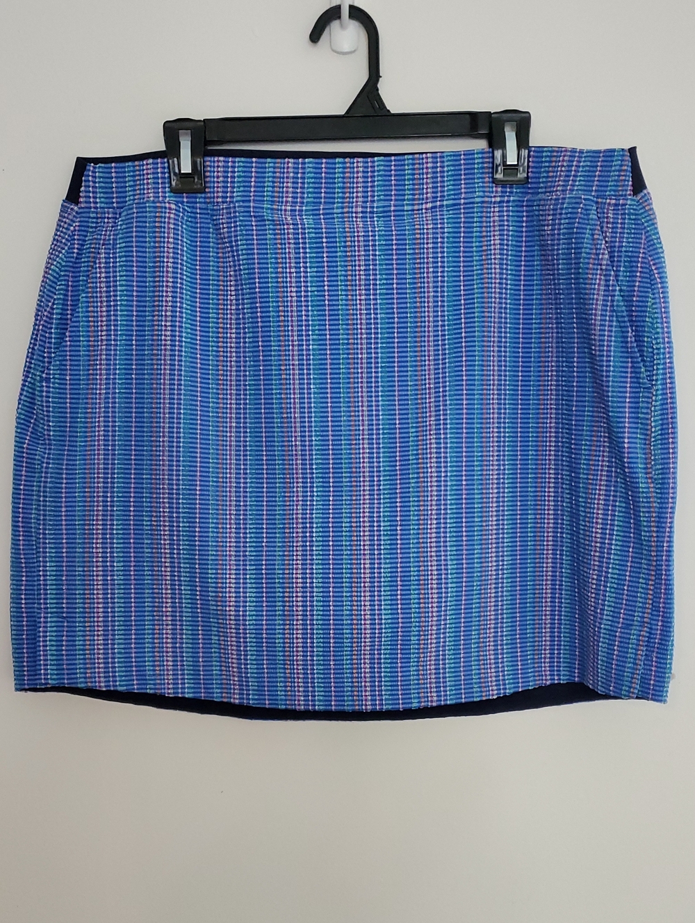 Polo Golf Ralph Lauren Seersucker Stripe Performance Skort Blue Multi